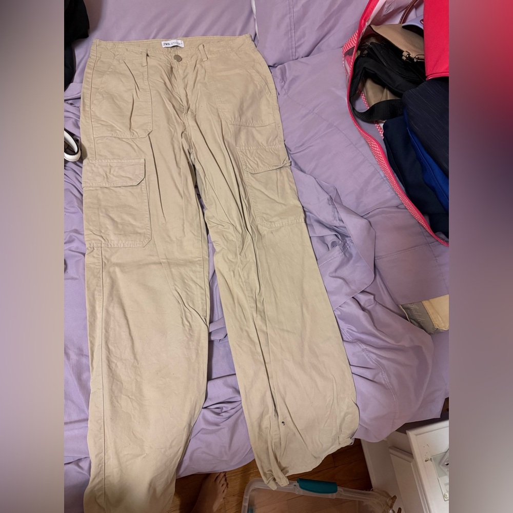 Zara Beige Cargo Pants